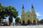Fachada da igreja de Castro, a capital e maior cidade da ilha de Chiloé, no sul do Chile